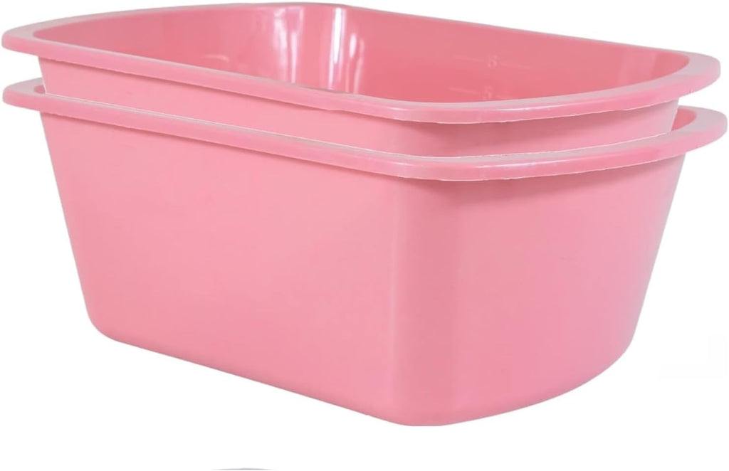 Vakly Plastic Wash Basin, 7 Qt, Rectangular, Graduated, 2 Pack | Hospital bedside soaking tub, Portable washbasin, Washing & cleaning, Foot bath, Face cleansing, Dish washing, Laundry