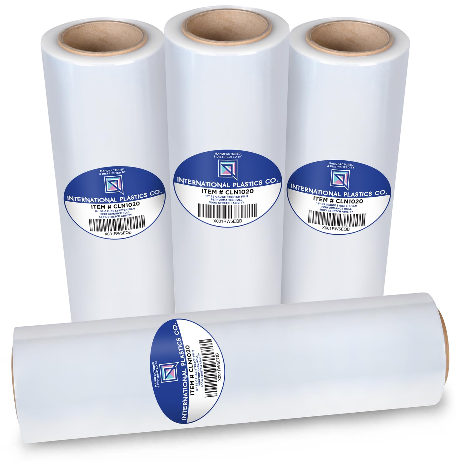 International Plastics Co. 18" Plastic Stretch Film Wrap 1200 feet 500% Stretch Ability | 500% Stretch Ability for Packing Moving Packaging Heavy Duty Shrink (Clear)