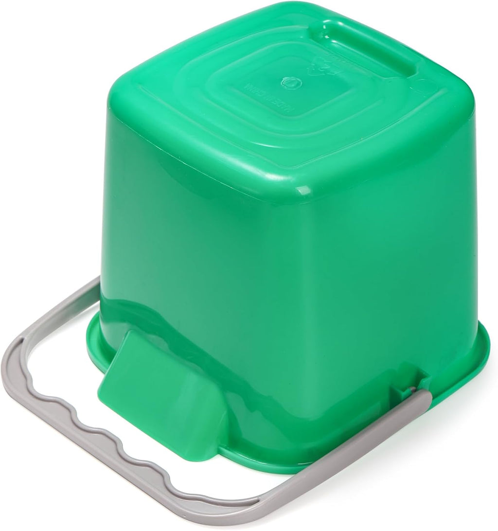 Peohud 4 Pack Sanitizing Buckets, 3 Quart Small Cleaning Buckets, Square Detergent Pail with Spout and Handle, Plastic Utility Bucket for Home Kitchen School Offices Commercial Use, Green