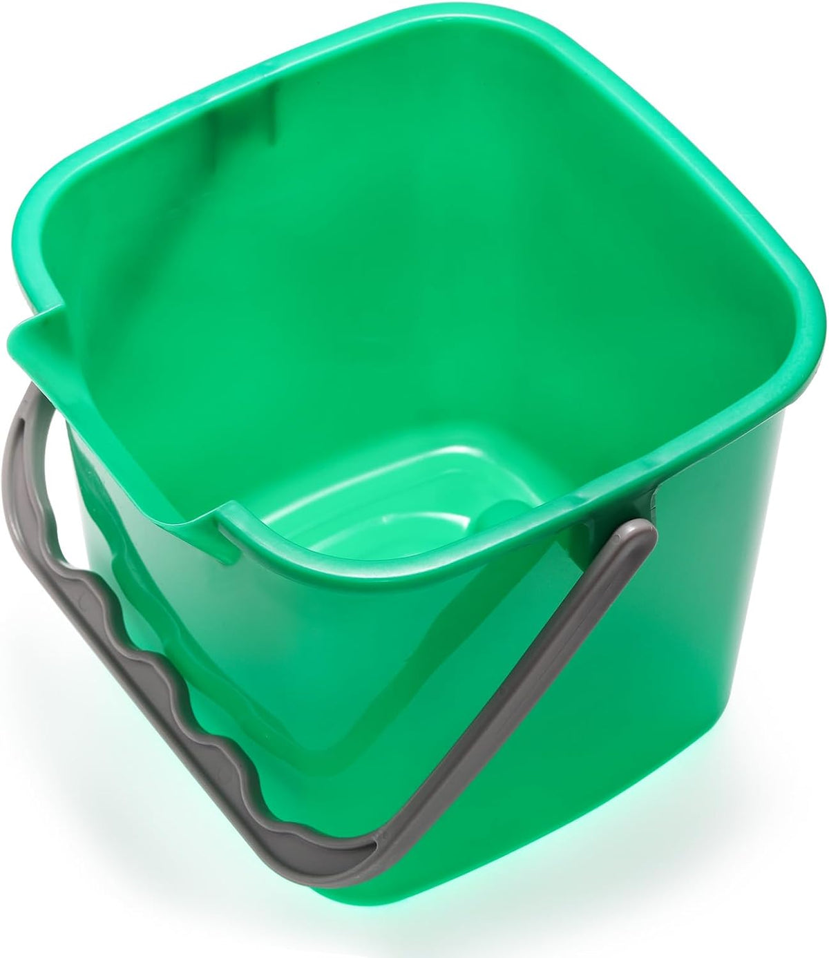 Peohud 4 Pack Sanitizing Buckets, 3 Quart Small Cleaning Buckets, Square Detergent Pail with Spout and Handle, Plastic Utility Bucket for Home Kitchen School Offices Commercial Use, Green