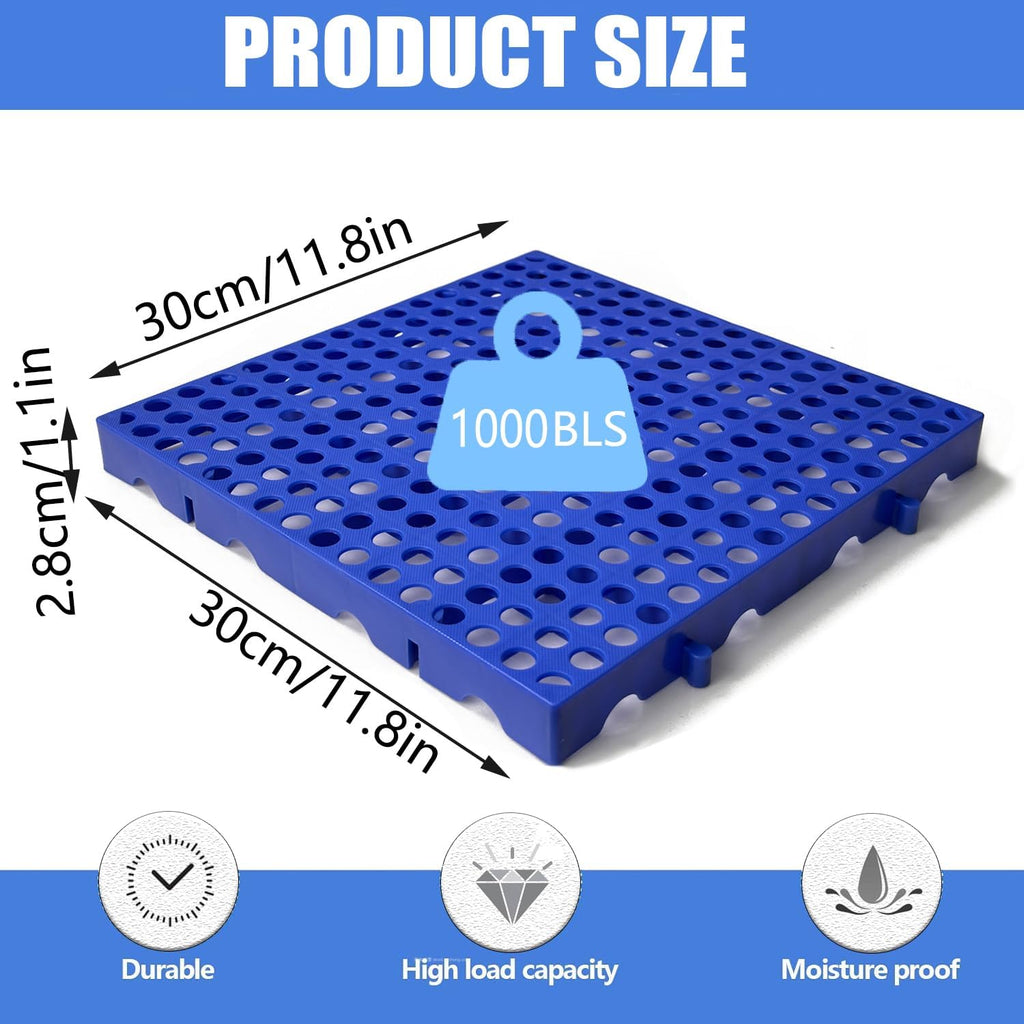Plastic Pallets, Plastic Pallets for Basement Storage, Nestable Lightweight Waterproof for Basement Garage Supermarket (4)