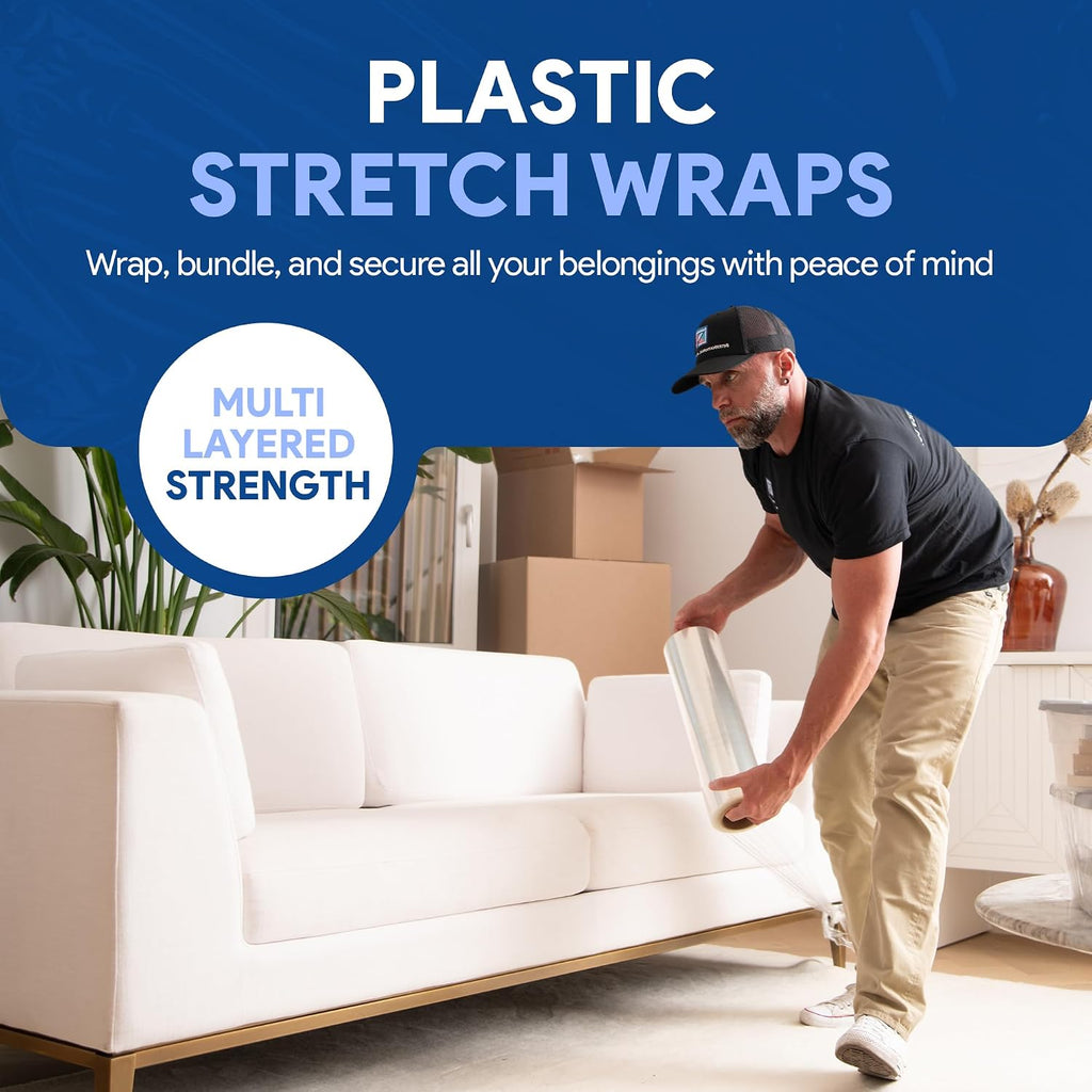 International Plastics Co. 18" Plastic Stretch Film Wrap 1200 feet 500% Stretch Ability | 500% Stretch Ability for Packing Moving Packaging Heavy Duty Shrink (Clear)
